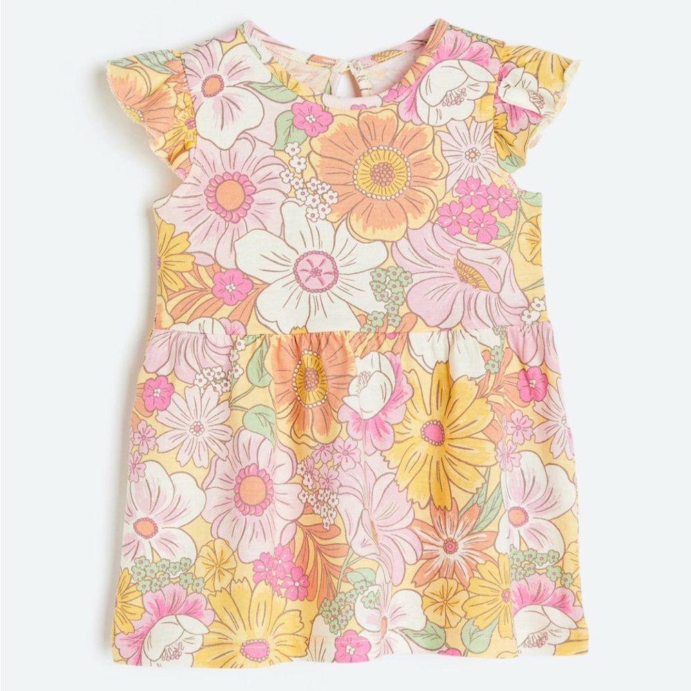 H&M Floral kids Girls Dress - Pink, Yellow, Green